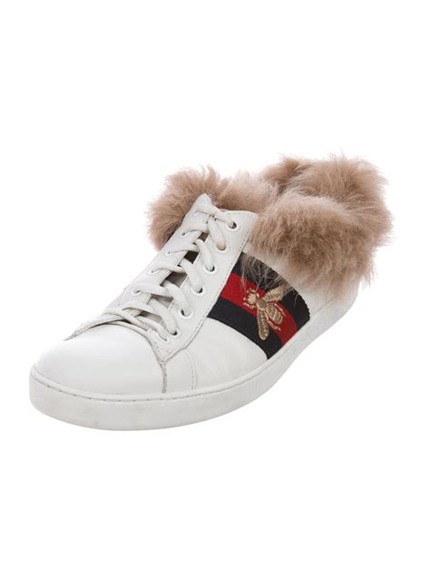 gucci wolf sneakers|Gucci ace fur sneakers.